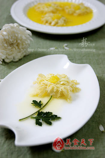 橙汁菊花豆腐