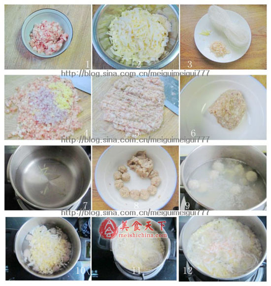 白菜粉丝汆丸子