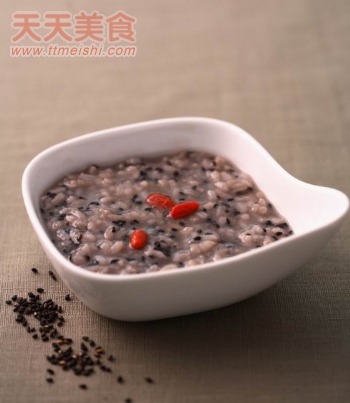 枸杞黑芝麻粥菜谱图片