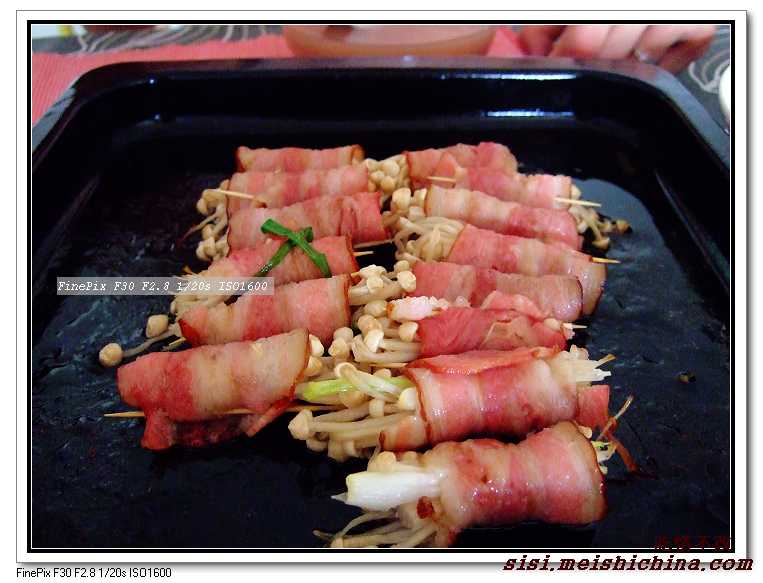 培根金针菇卷菜谱图片